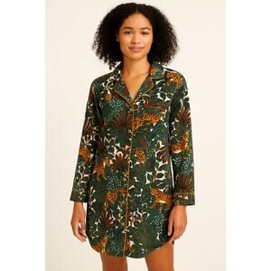 World Market Jungle Print Flannel Nightshirt – Size S/M